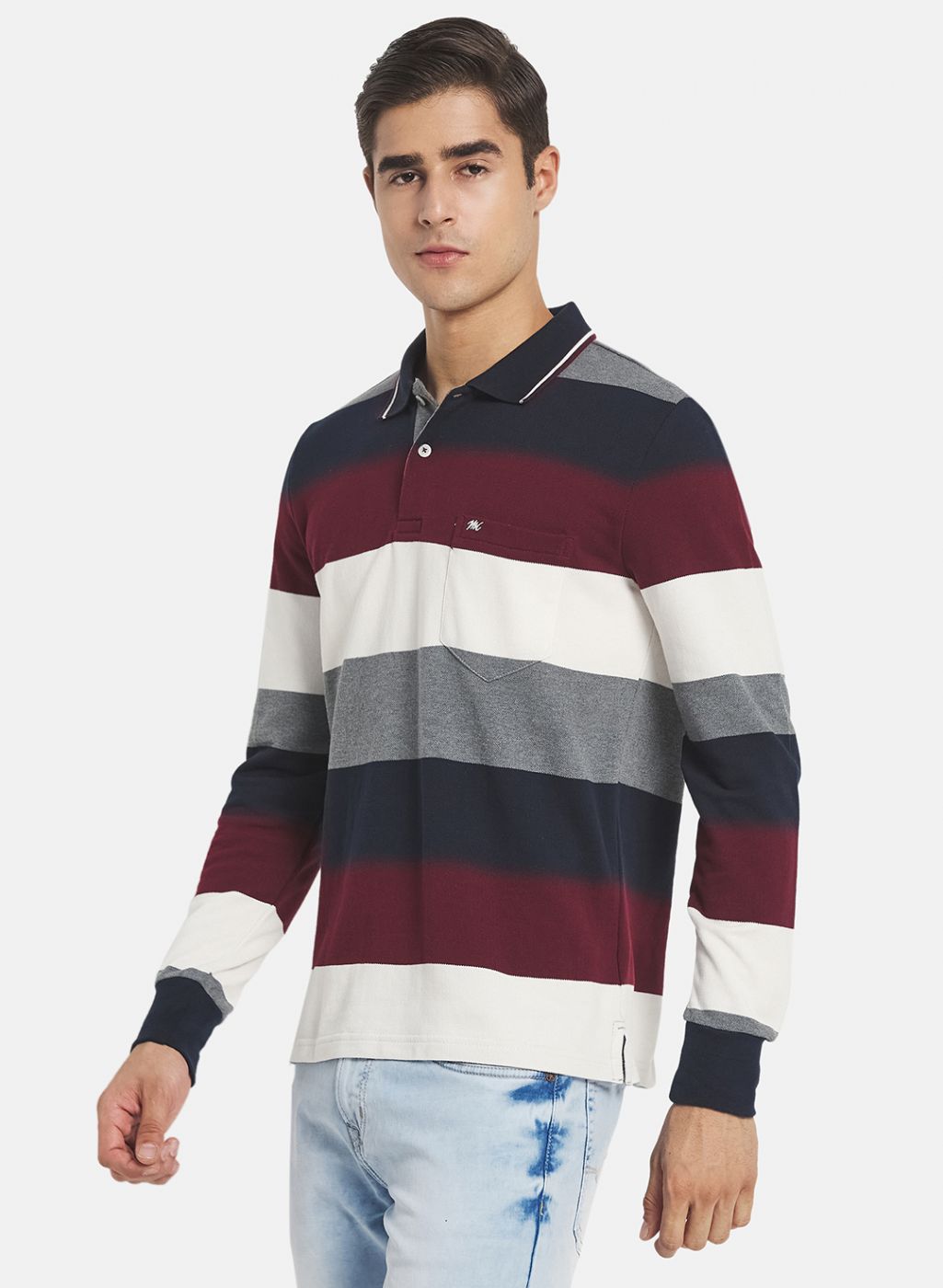 Men Maroon Stripe T-Shirt