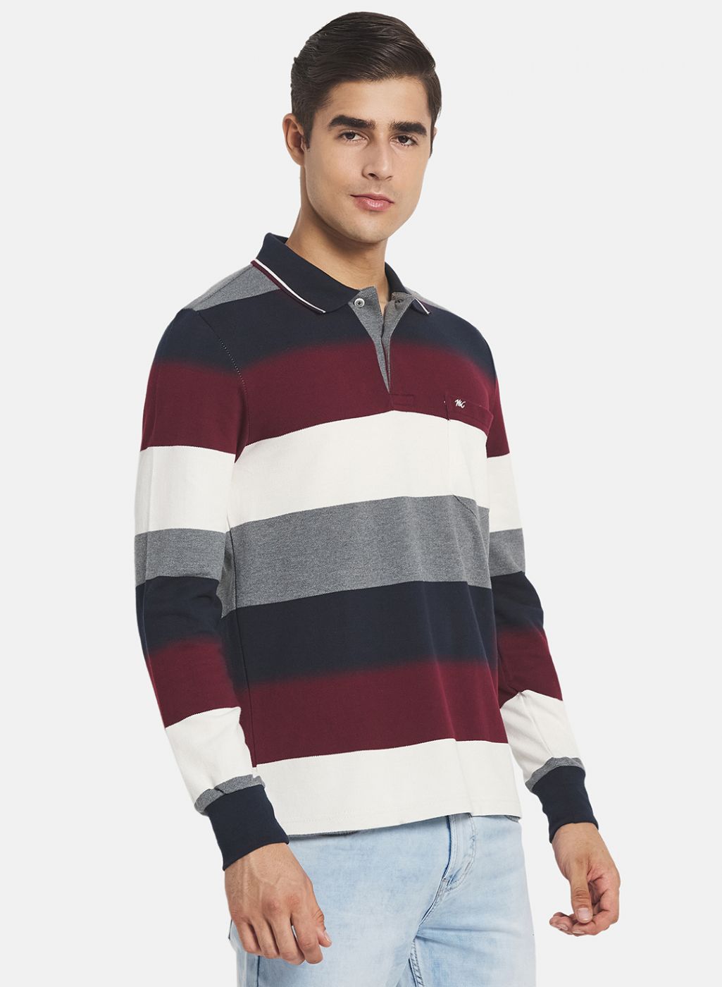 Men Maroon Stripe T-Shirt