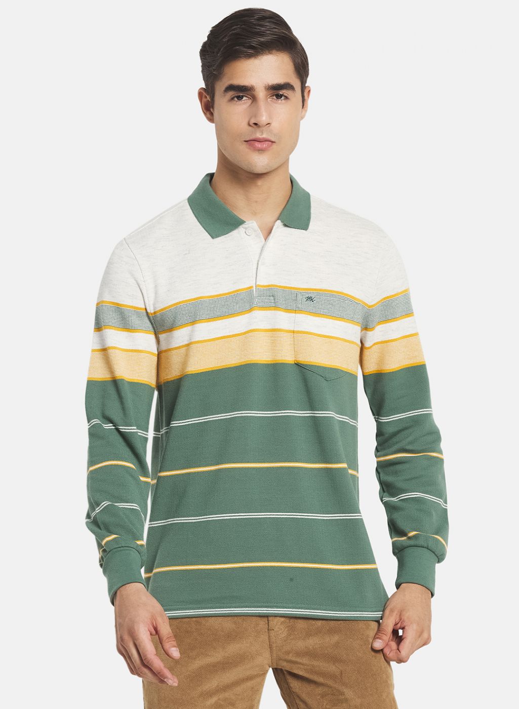 Men Green Stripe T-Shirt