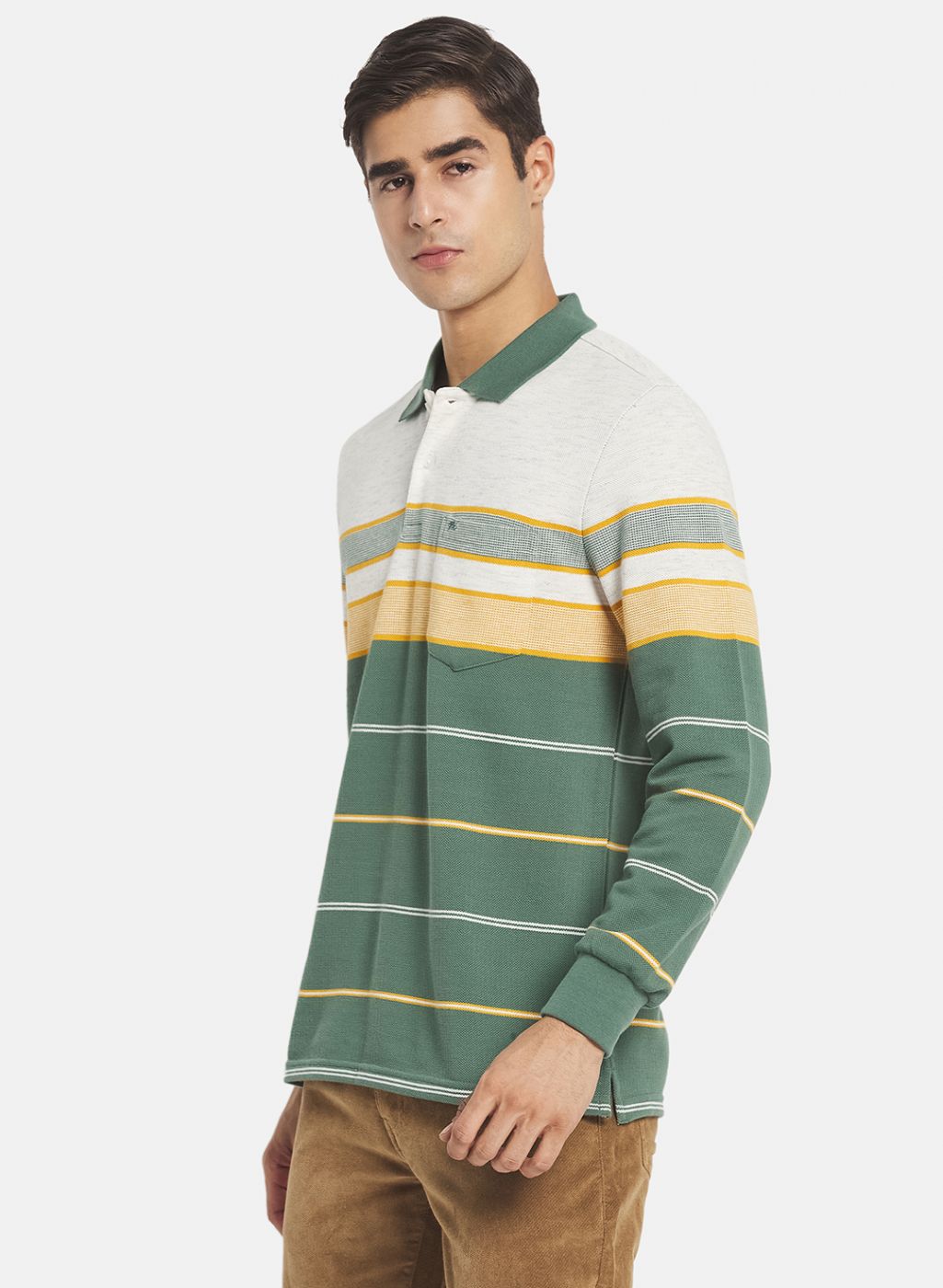 Men Green Stripe T-Shirt