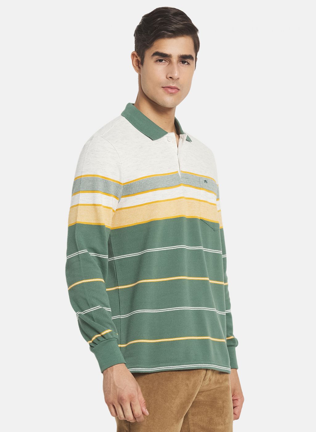 Men Green Stripe T-Shirt