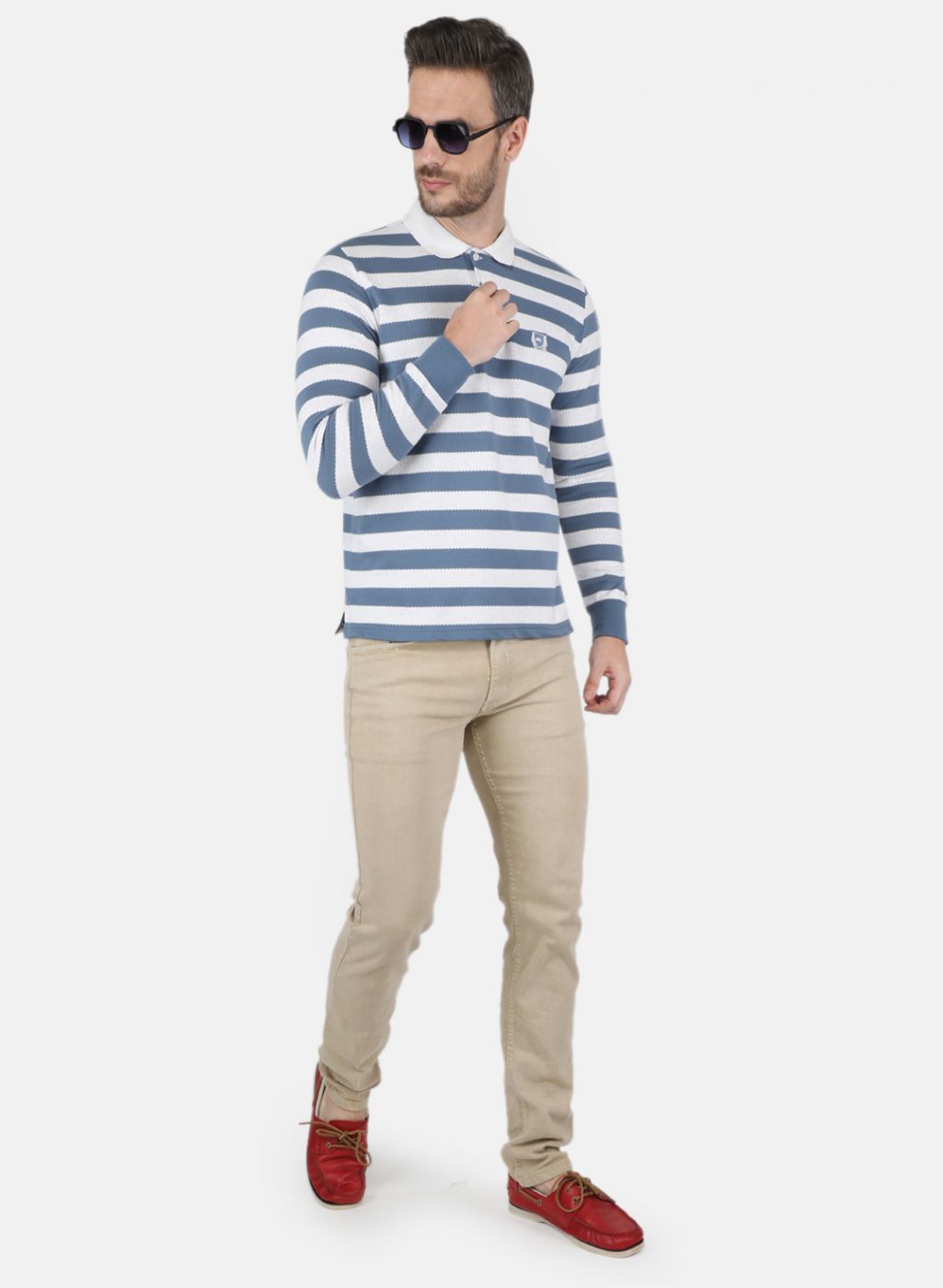 Men Blue Stripe T-Shirt