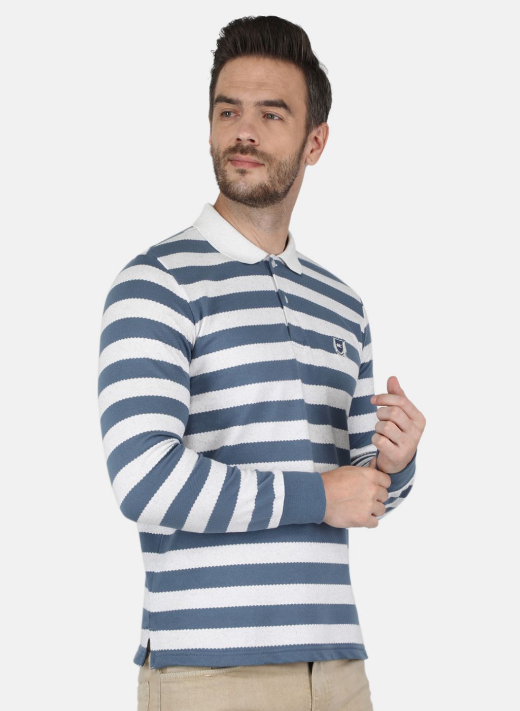 Men Blue Stripe T-Shirt