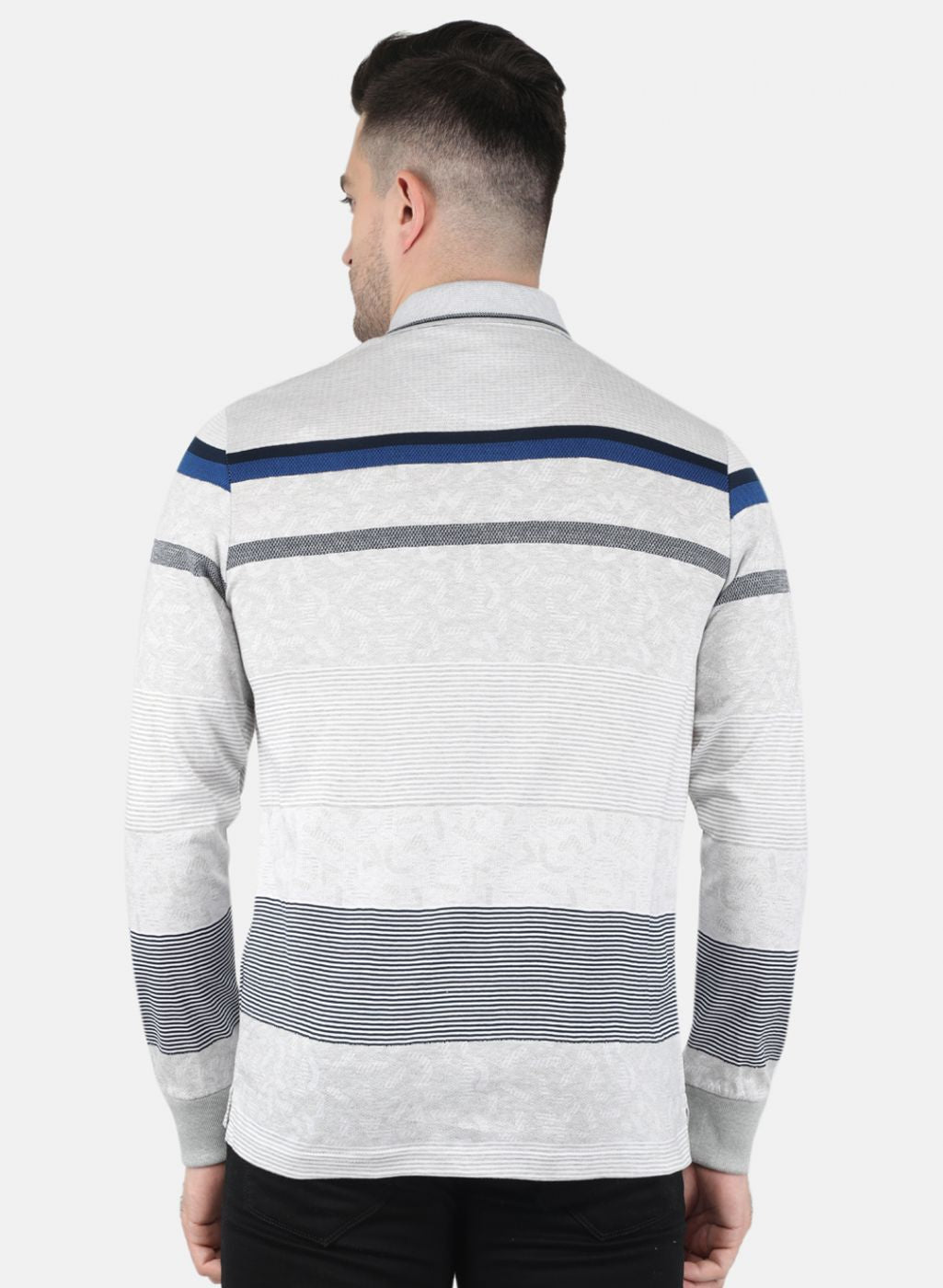 Men Grey Stripe T-Shirt