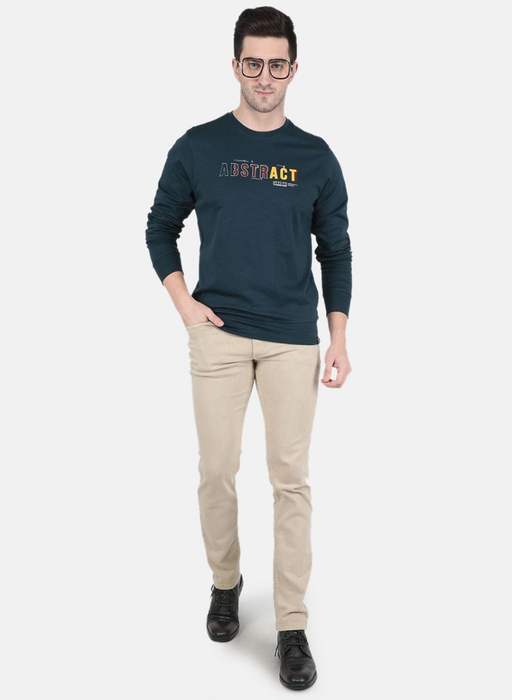 Men Blue Solid Sweatshirt