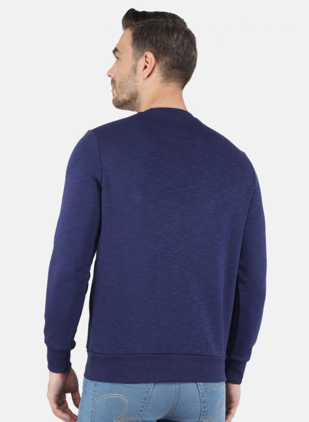 Men Blue Solid Sweatshirt