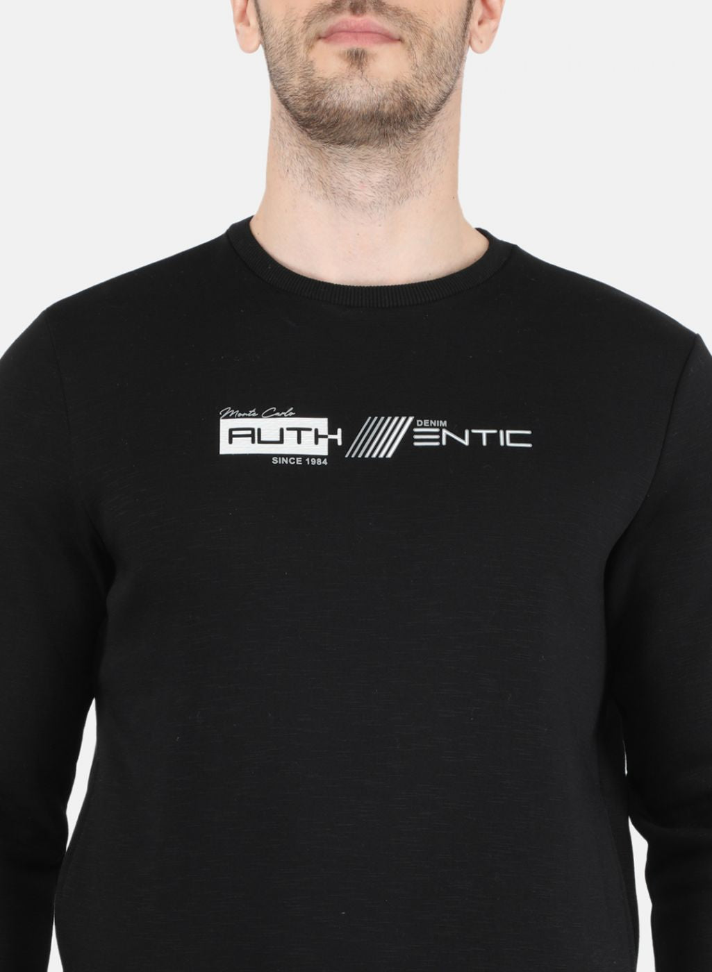 Men Black Solid Sweatshirt