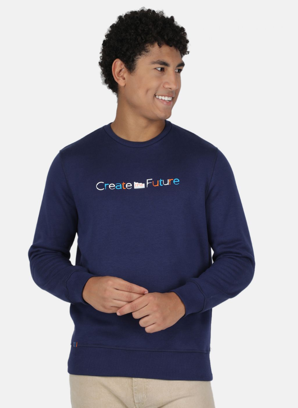 Men Blue Solid Sweatshirt