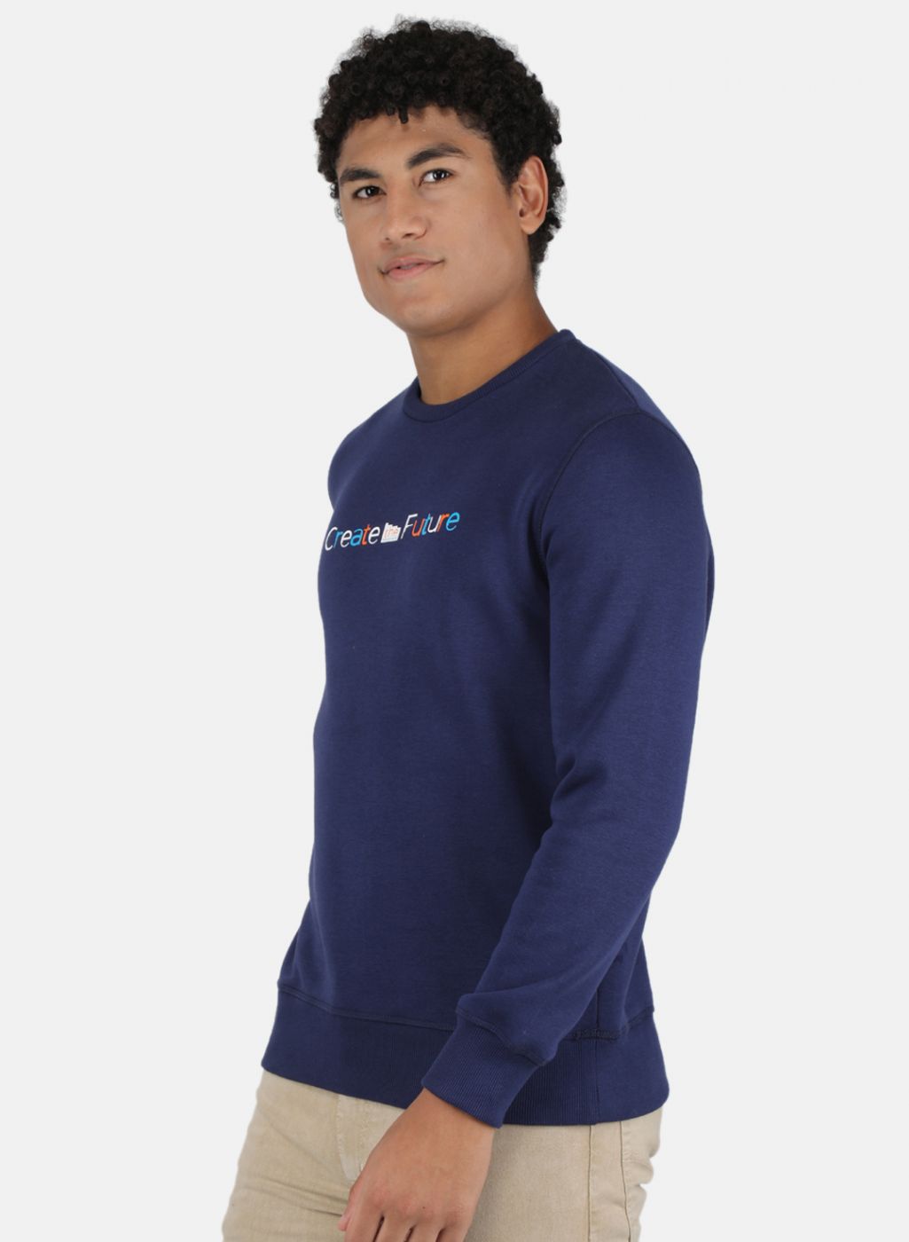 Men Blue Solid Sweatshirt