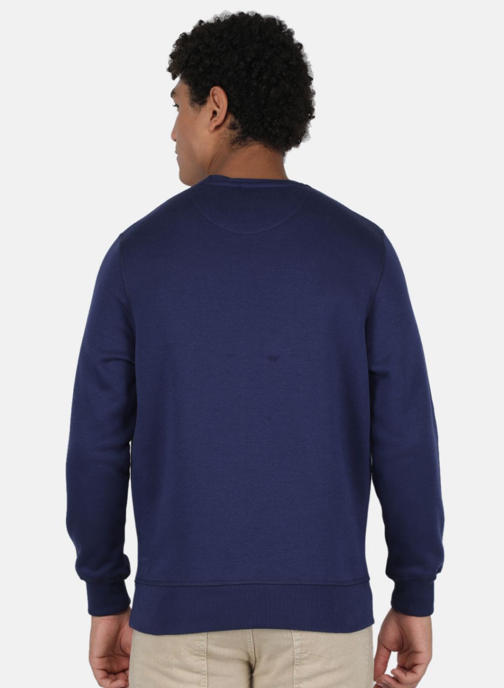 Men Blue Solid Sweatshirt