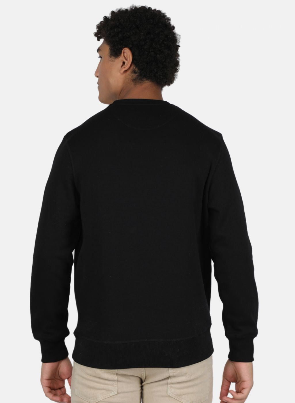 Men Black Solid Sweatshirt