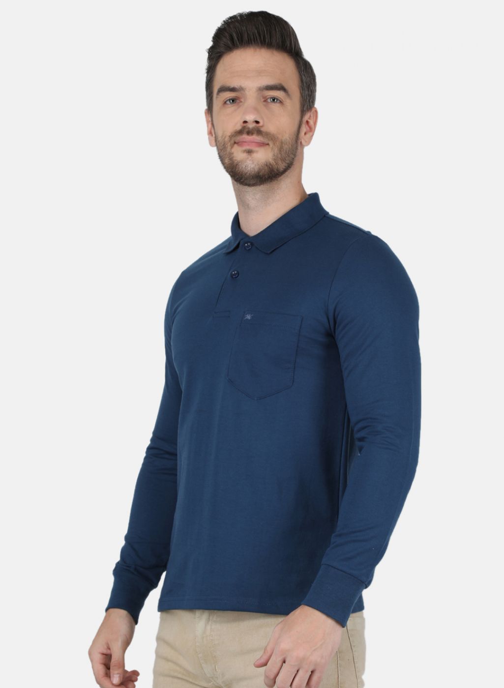 Men Blue Solid T-Shirt