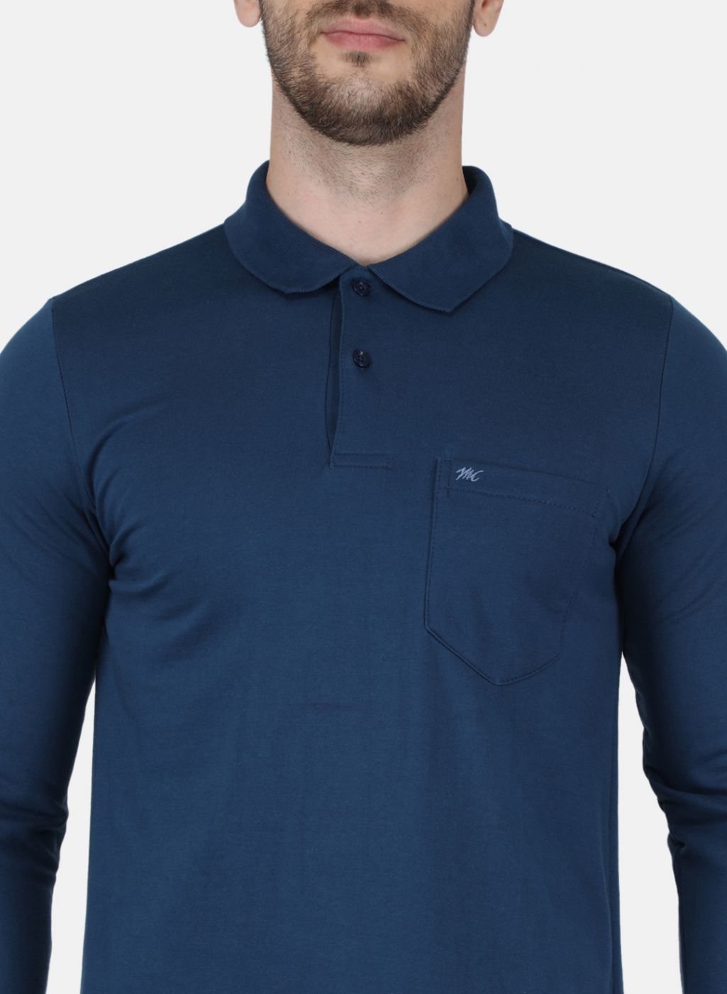 Men Blue Solid T-Shirt