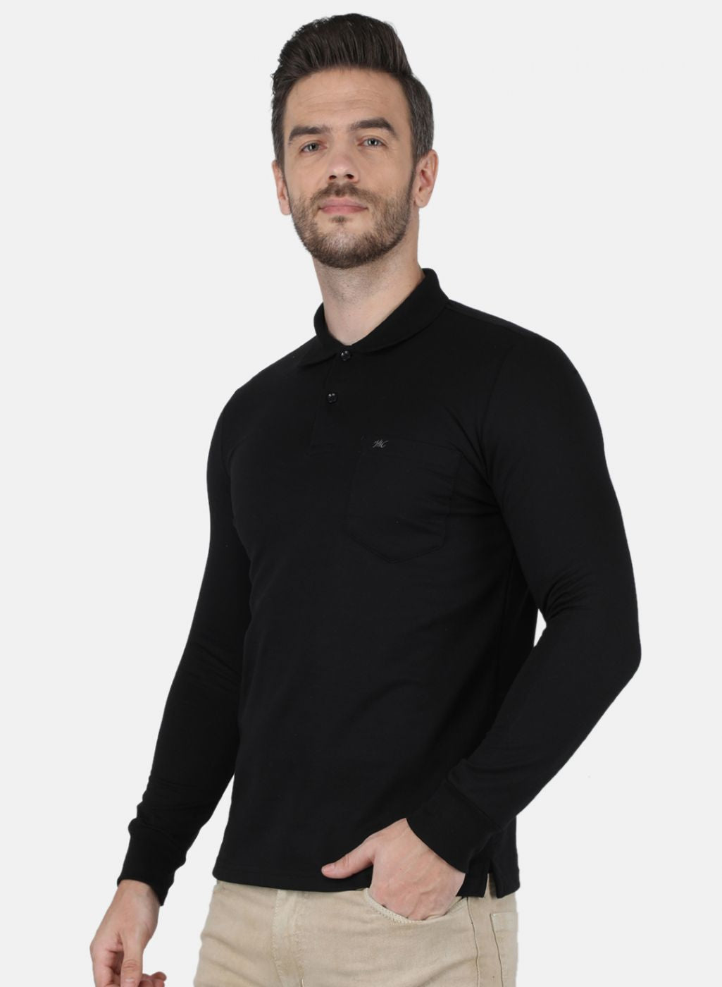 Men Black Solid T-Shirt