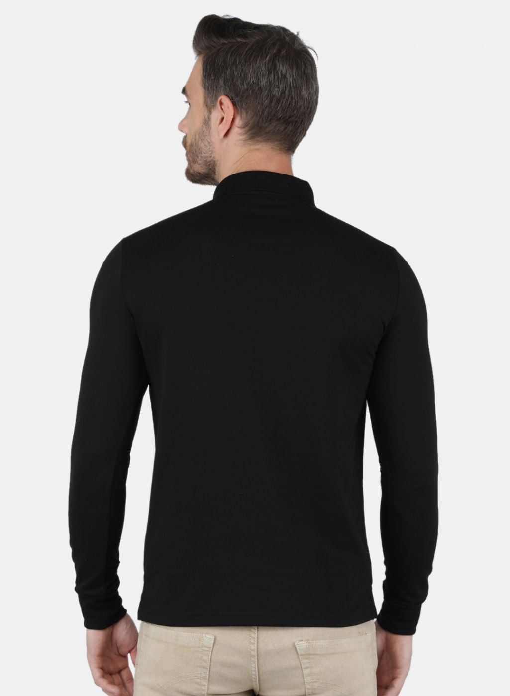 Men Black Solid T-Shirt