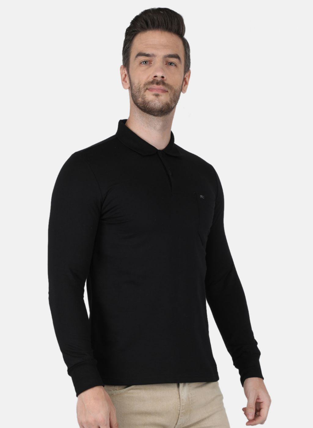 Men Black Solid T-Shirt