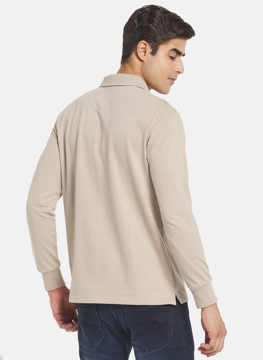 Men Beige Solid T-Shirt