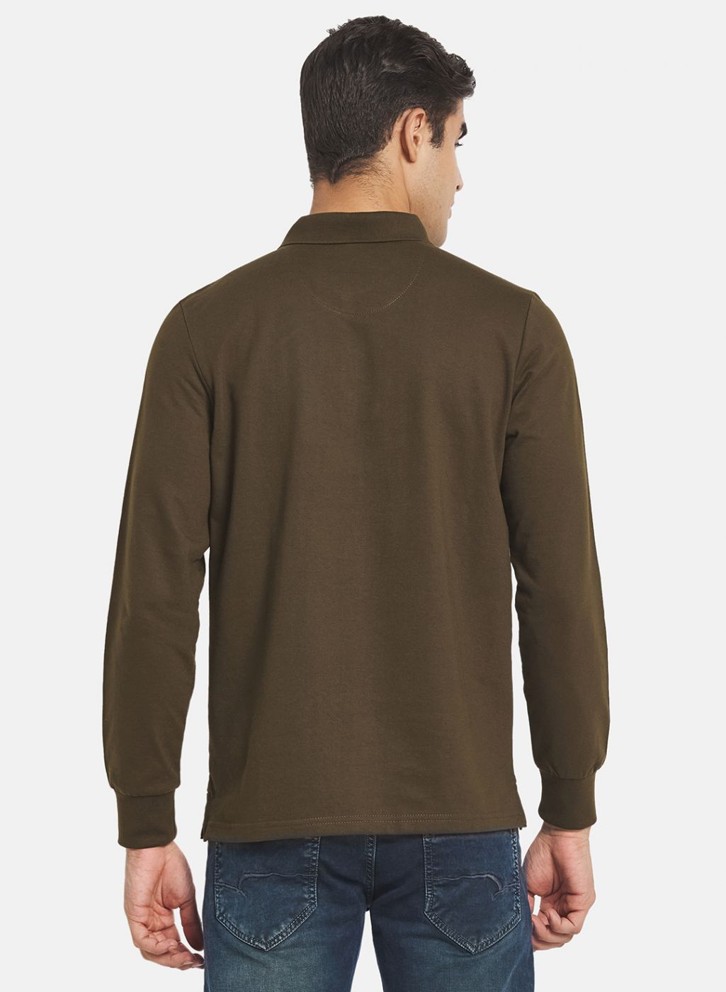 Men Olive Solid T-Shirt