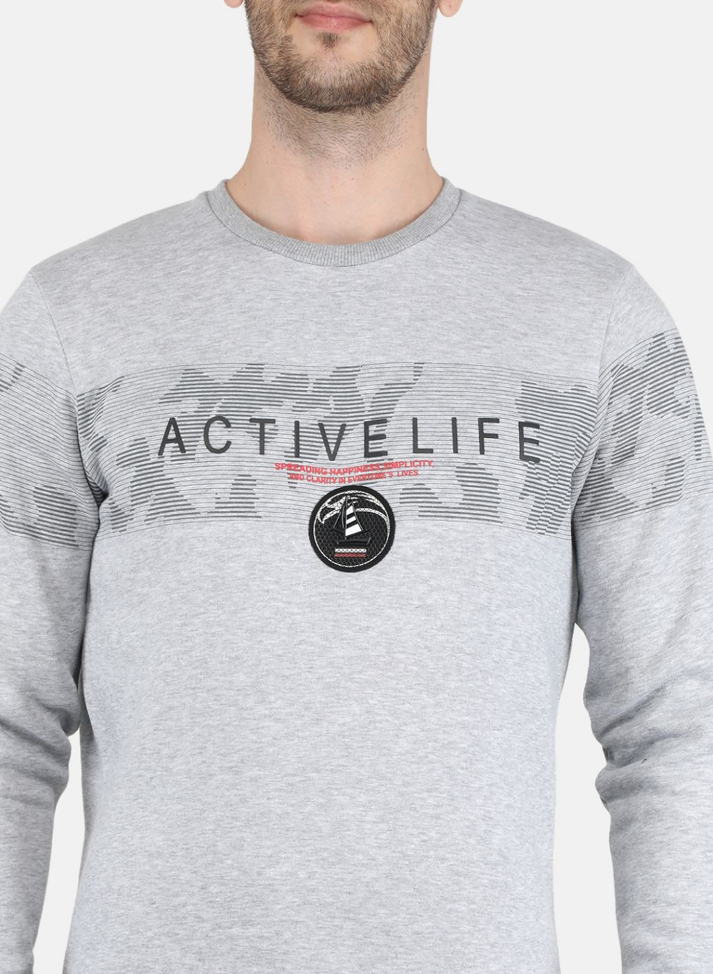 Men Grey Printed Sweatshirt