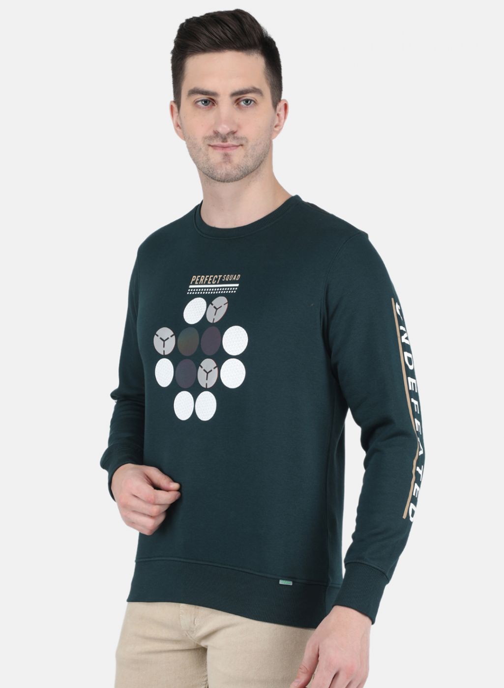 Men Green Printed Sweatshirt