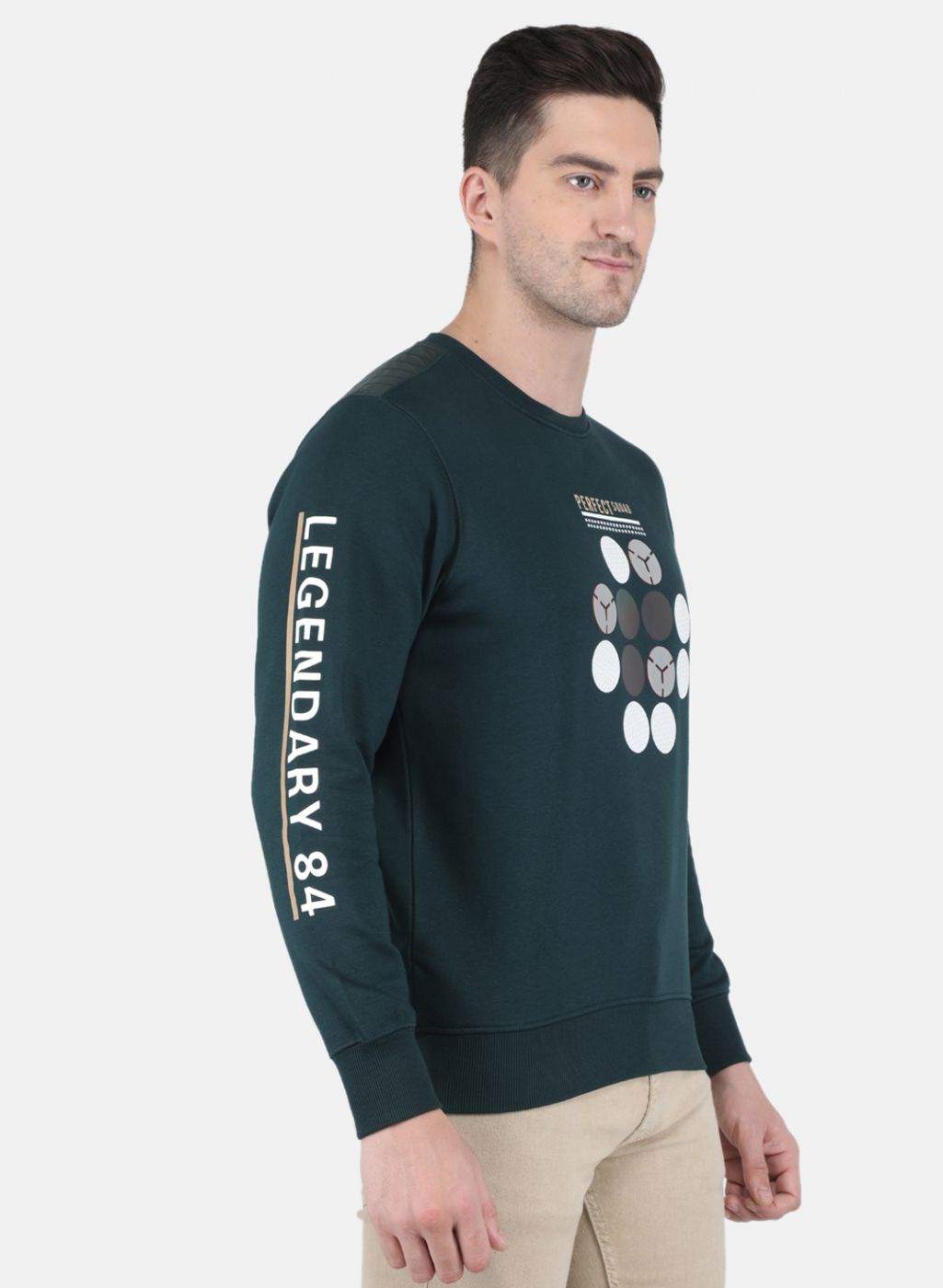 Men Green Printed Sweatshirt