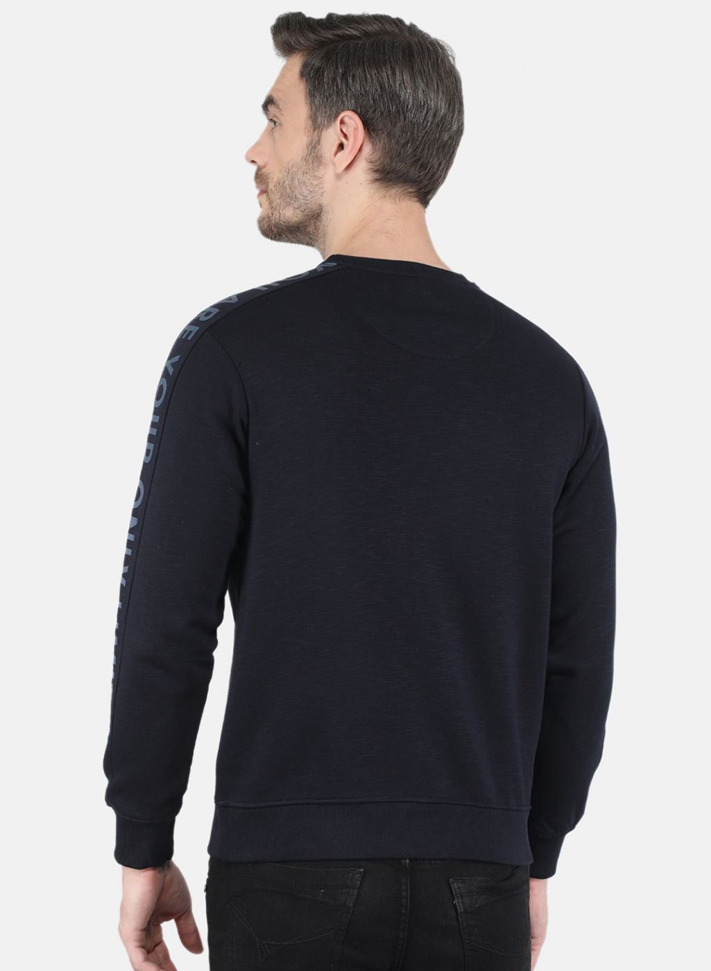 Men Blue Printed Sweatshirt