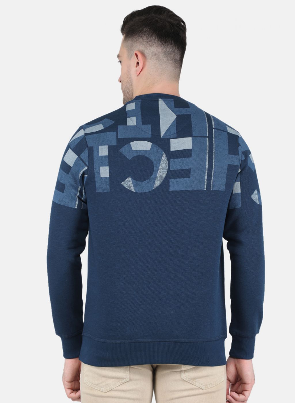 Men Blue Printed Sweatshirt