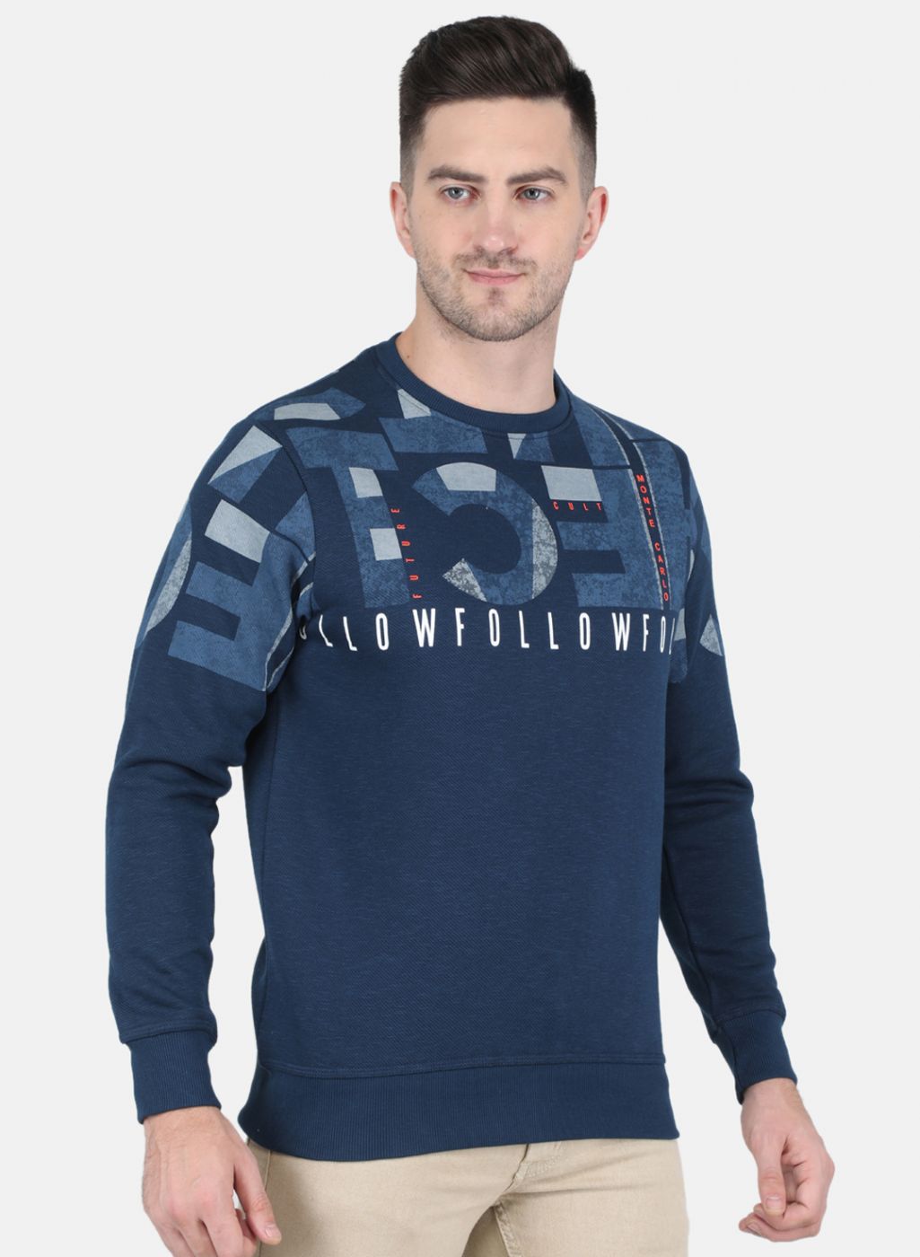 Men Blue Printed Sweatshirt