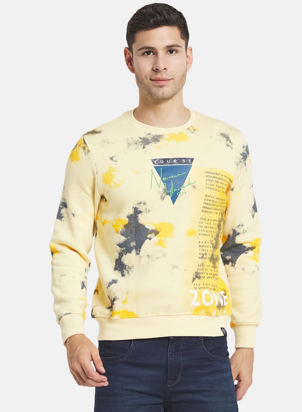 Men Yellow Printed Sweatshirt