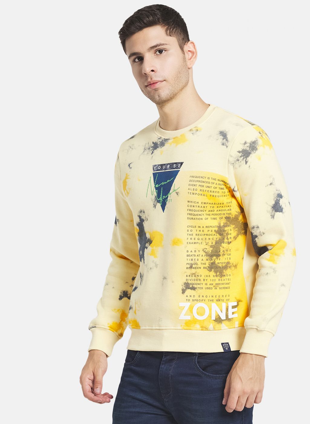 Men Yellow Printed Sweatshirt