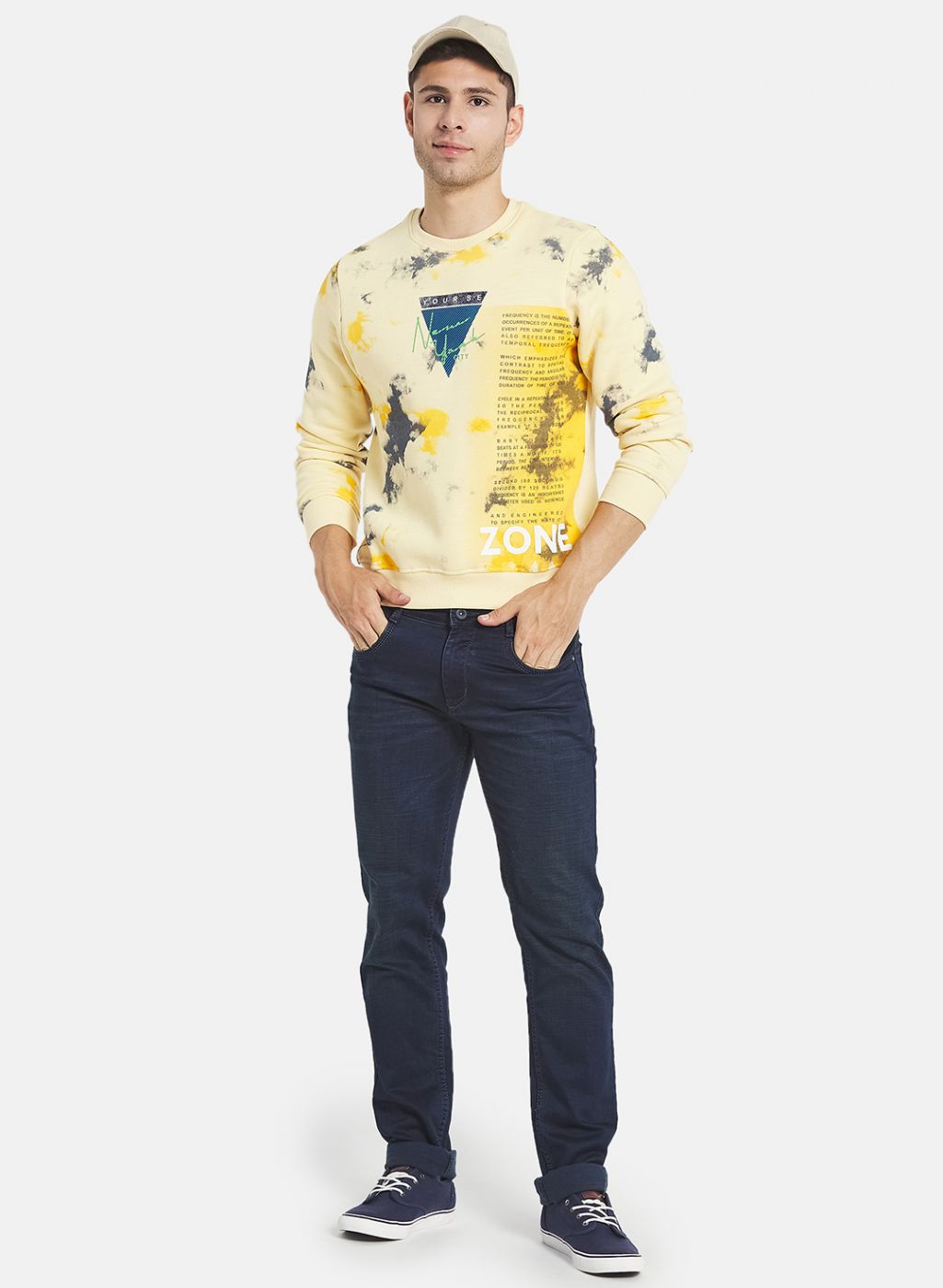 Men Yellow Printed Sweatshirt