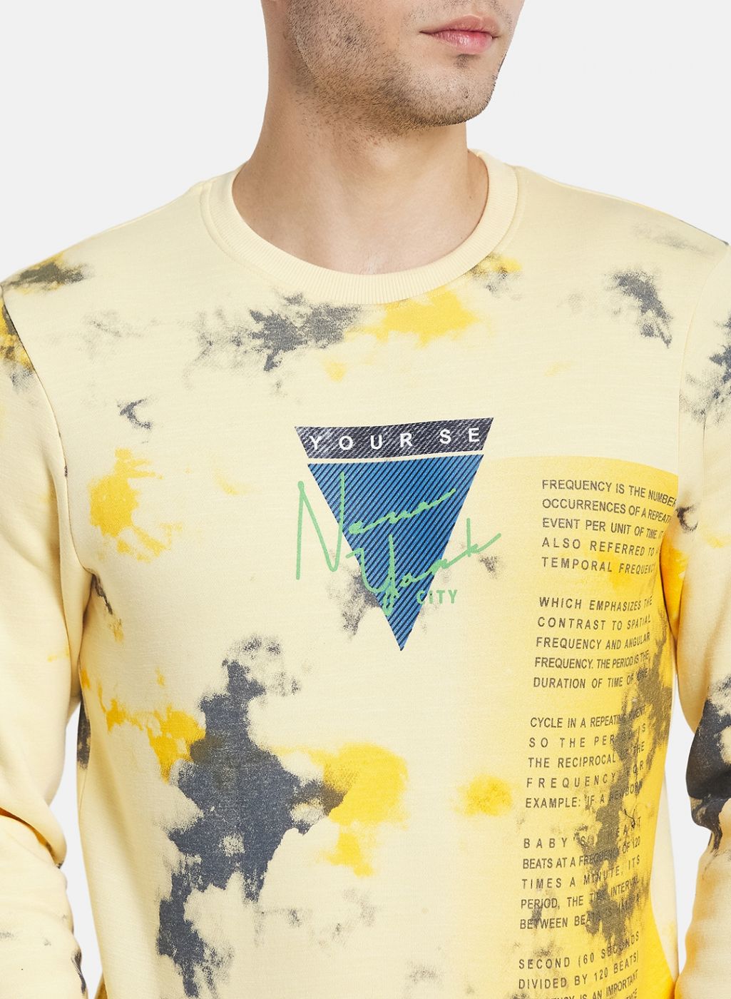 Men Yellow Printed Sweatshirt