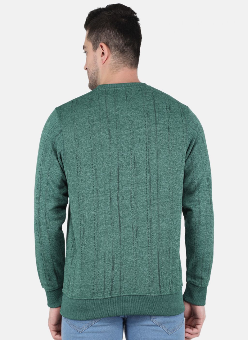 Men Green Printed Sweatshirt