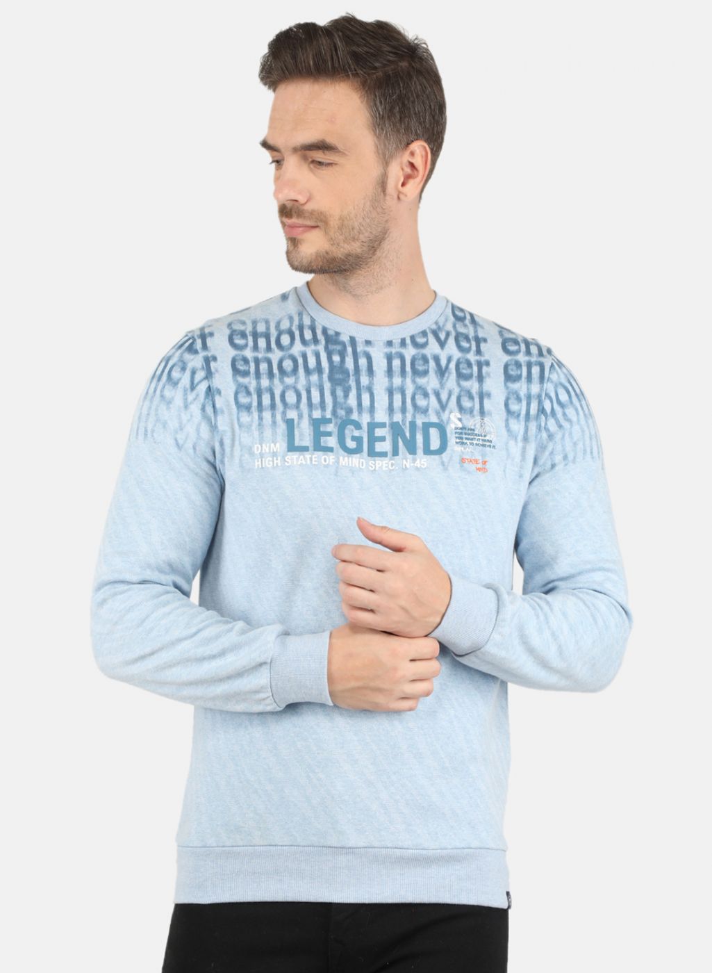 Men Blue Jaquard Sweatshirt