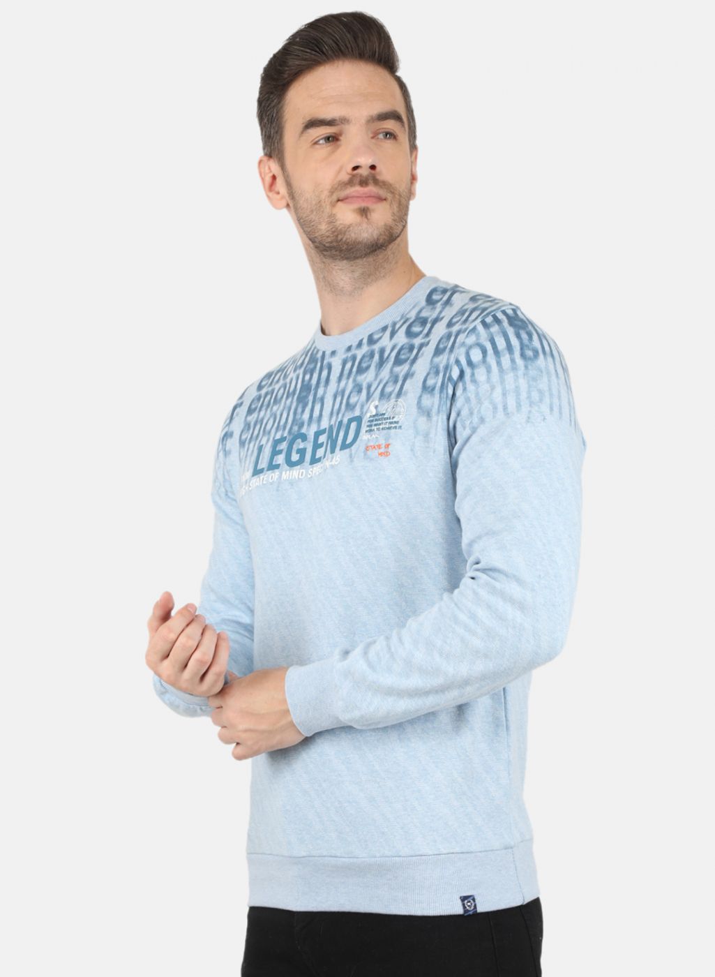 Men Blue Jaquard Sweatshirt