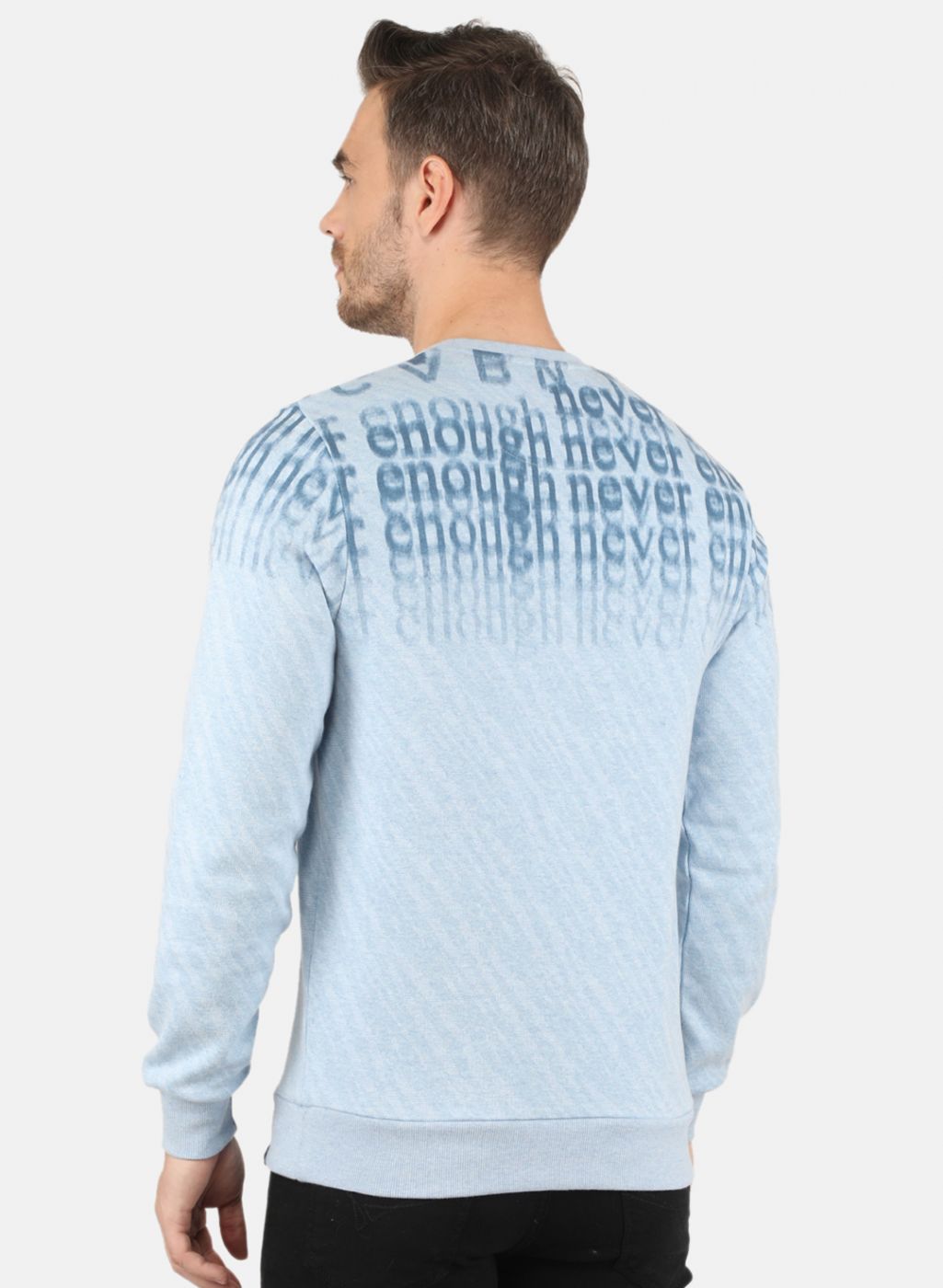 Men Blue Jaquard Sweatshirt