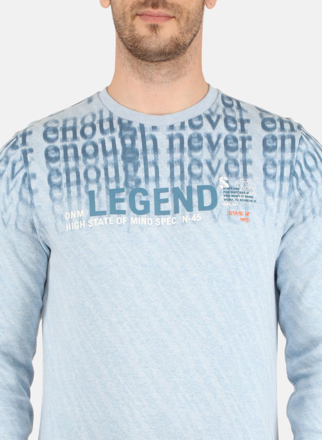 Men Blue Jaquard Sweatshirt