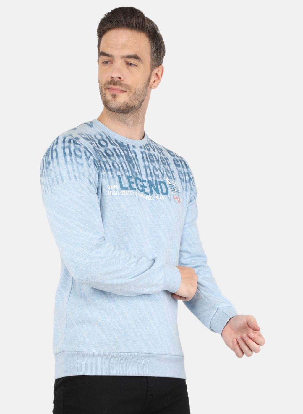 Men Blue Jaquard Sweatshirt