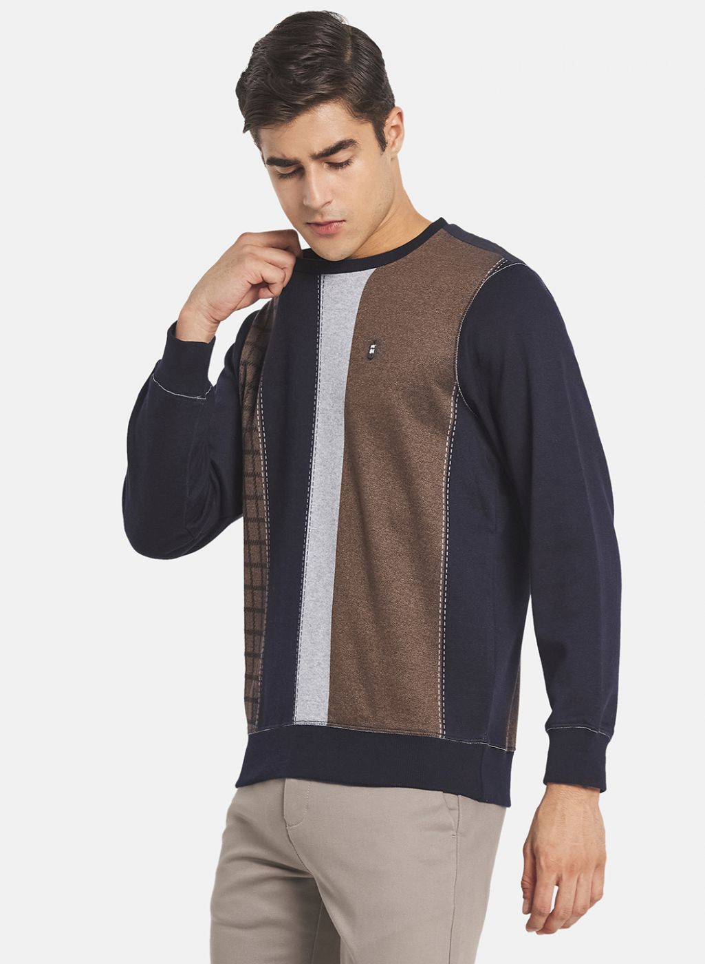 Men Blue Jaquard Sweatshirt