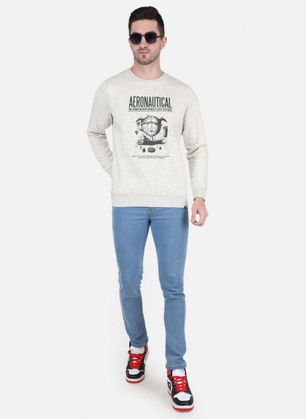 Men Grey Jaquard Sweatshirt