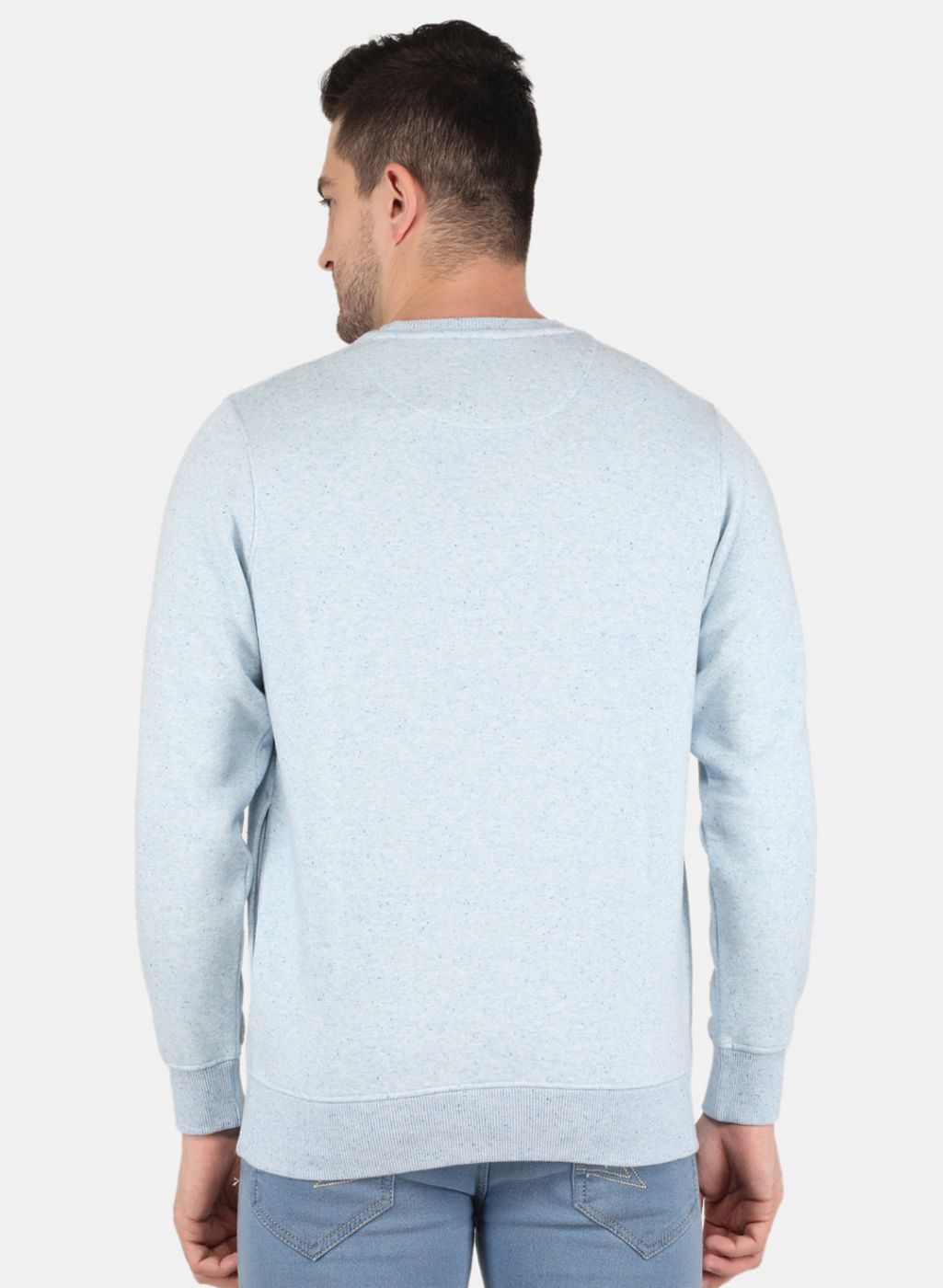 Men Sky Blue Jaquard Sweatshirt