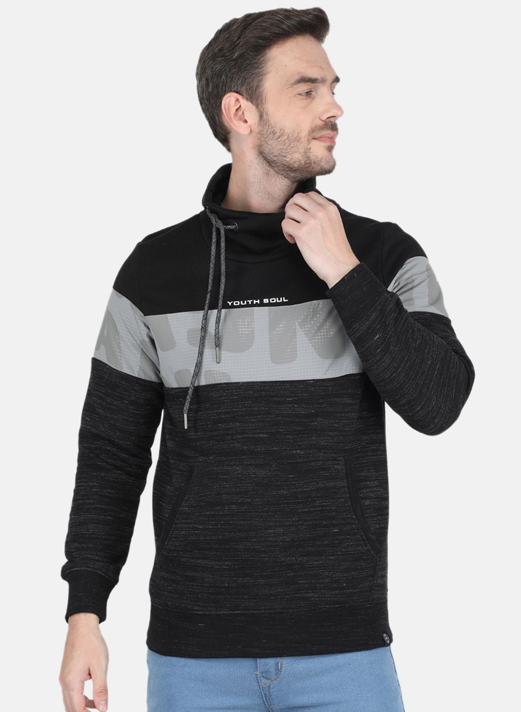 Men Black Jaquard Sweatshirt