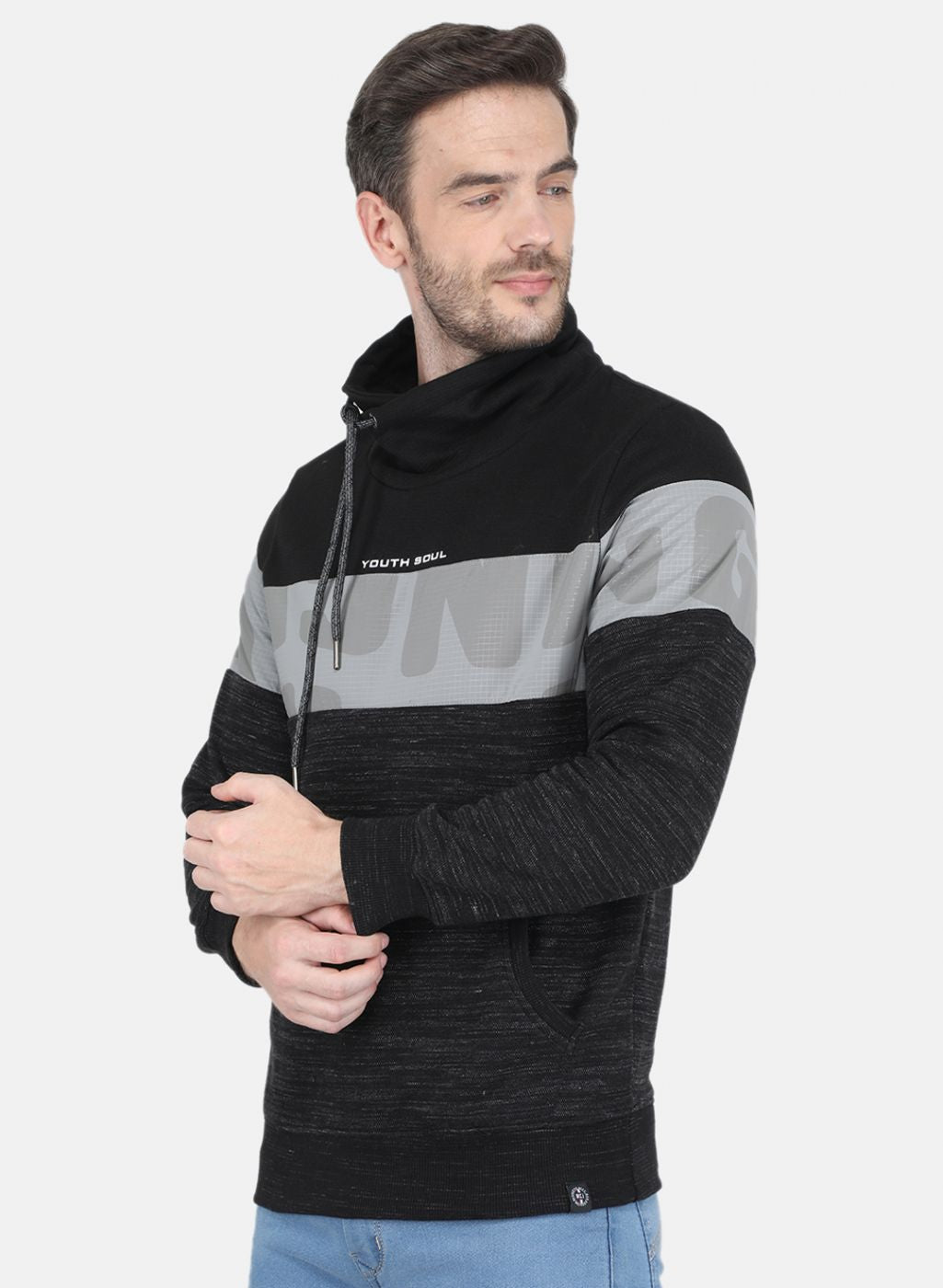 Men Black Jaquard Sweatshirt