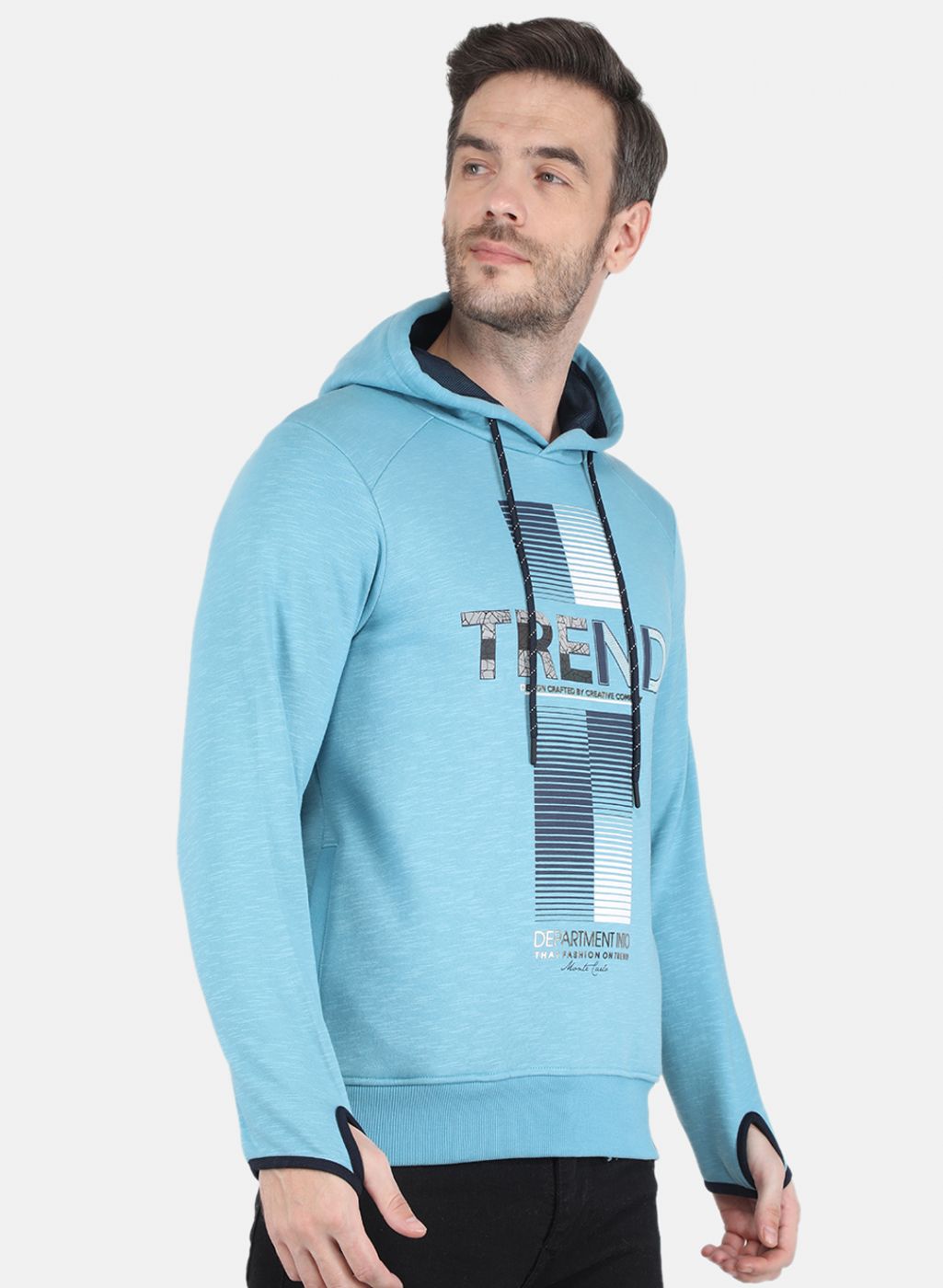 Men Blue Printed Sweatshirt