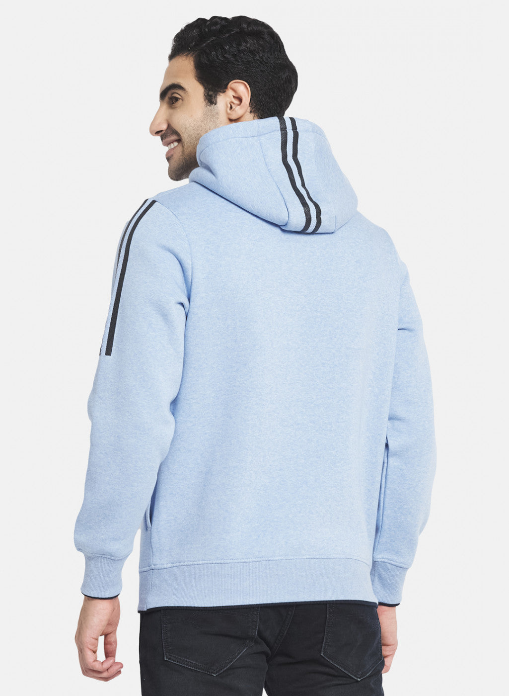 Men Sky Blue Printed Sweatshirt