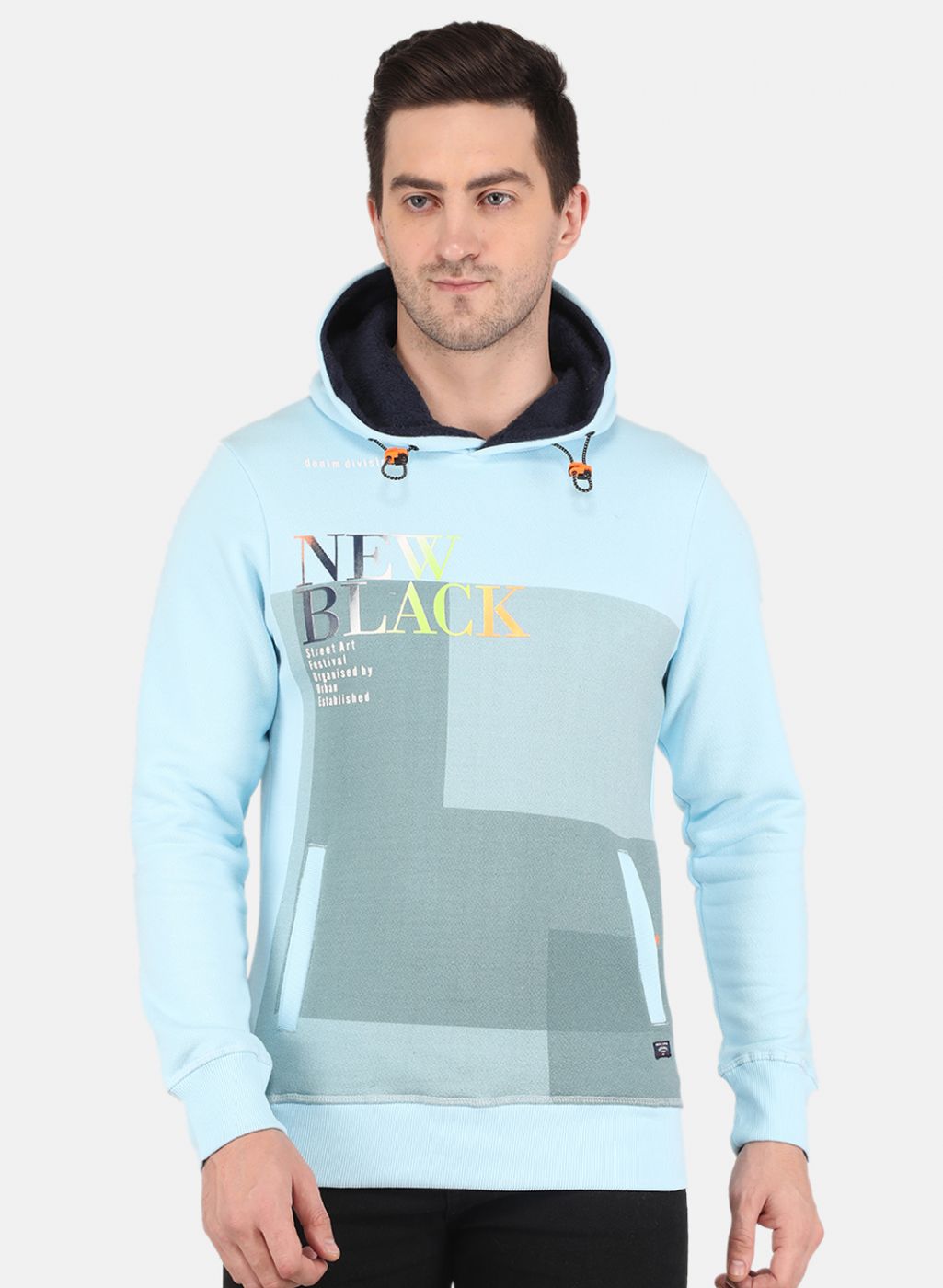 Men Blue Printed Sweatshirt