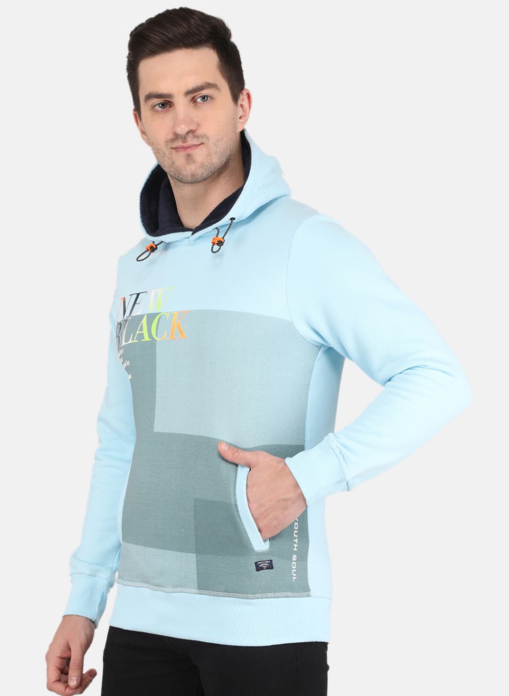 Men Blue Printed Sweatshirt