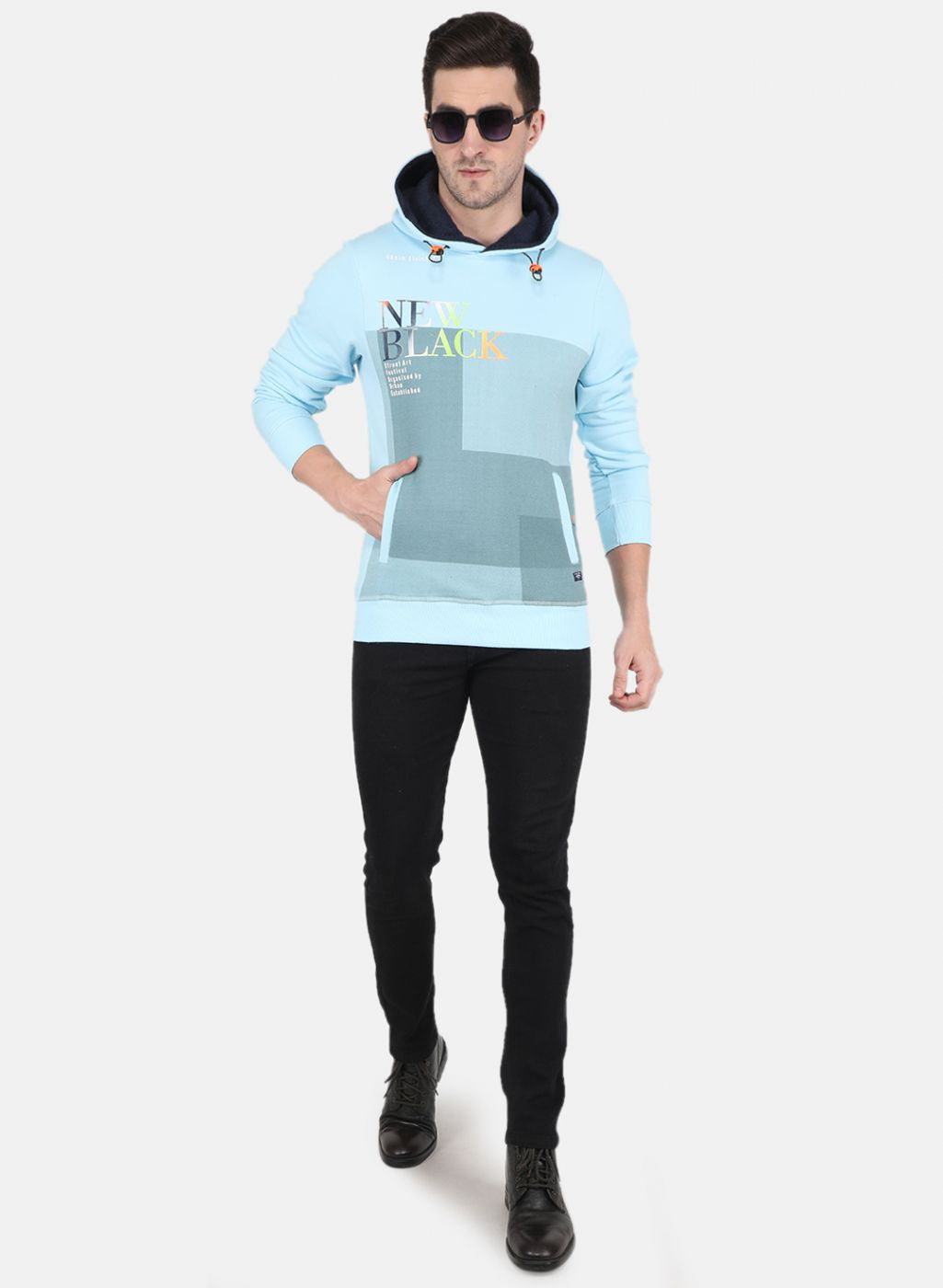 Men Blue Printed Sweatshirt