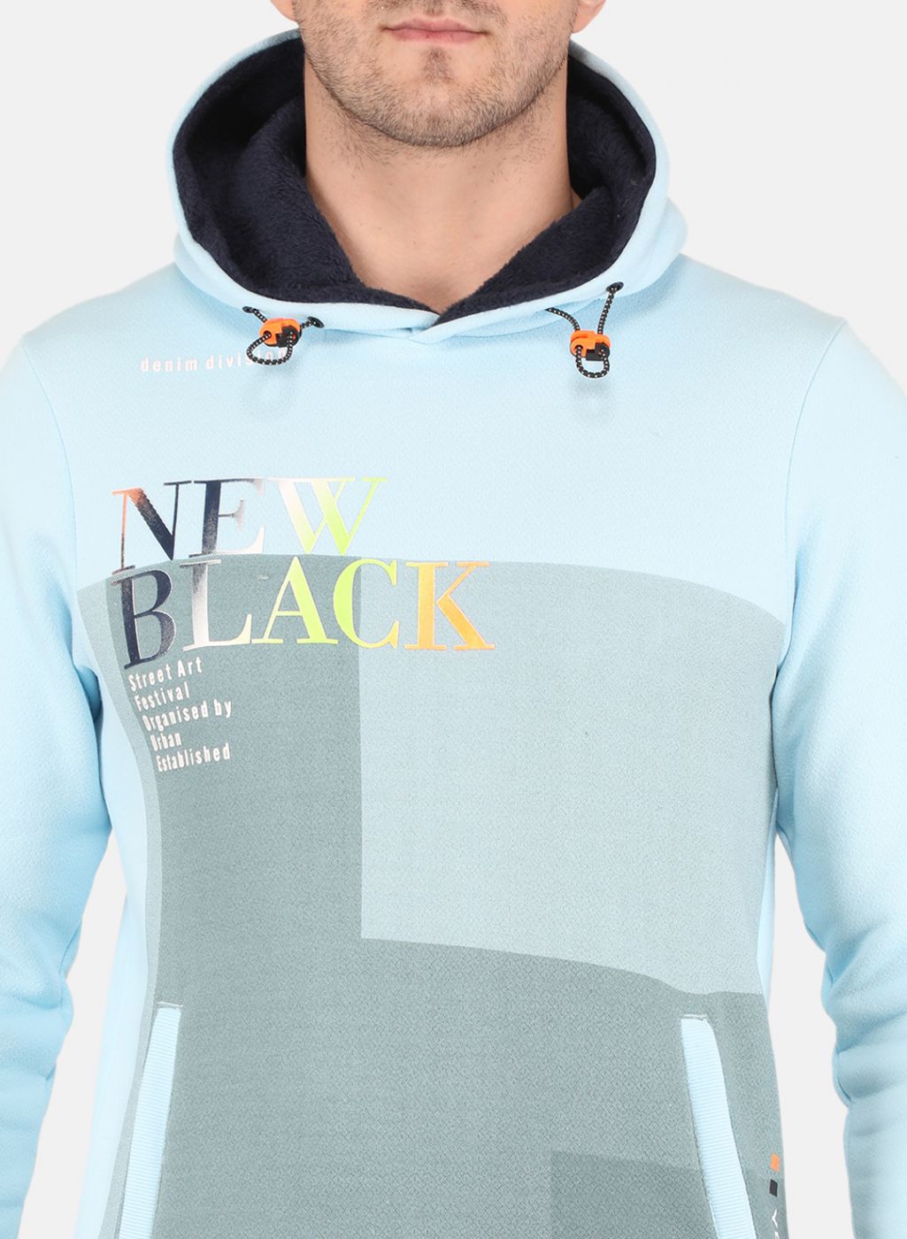 Men Blue Printed Sweatshirt