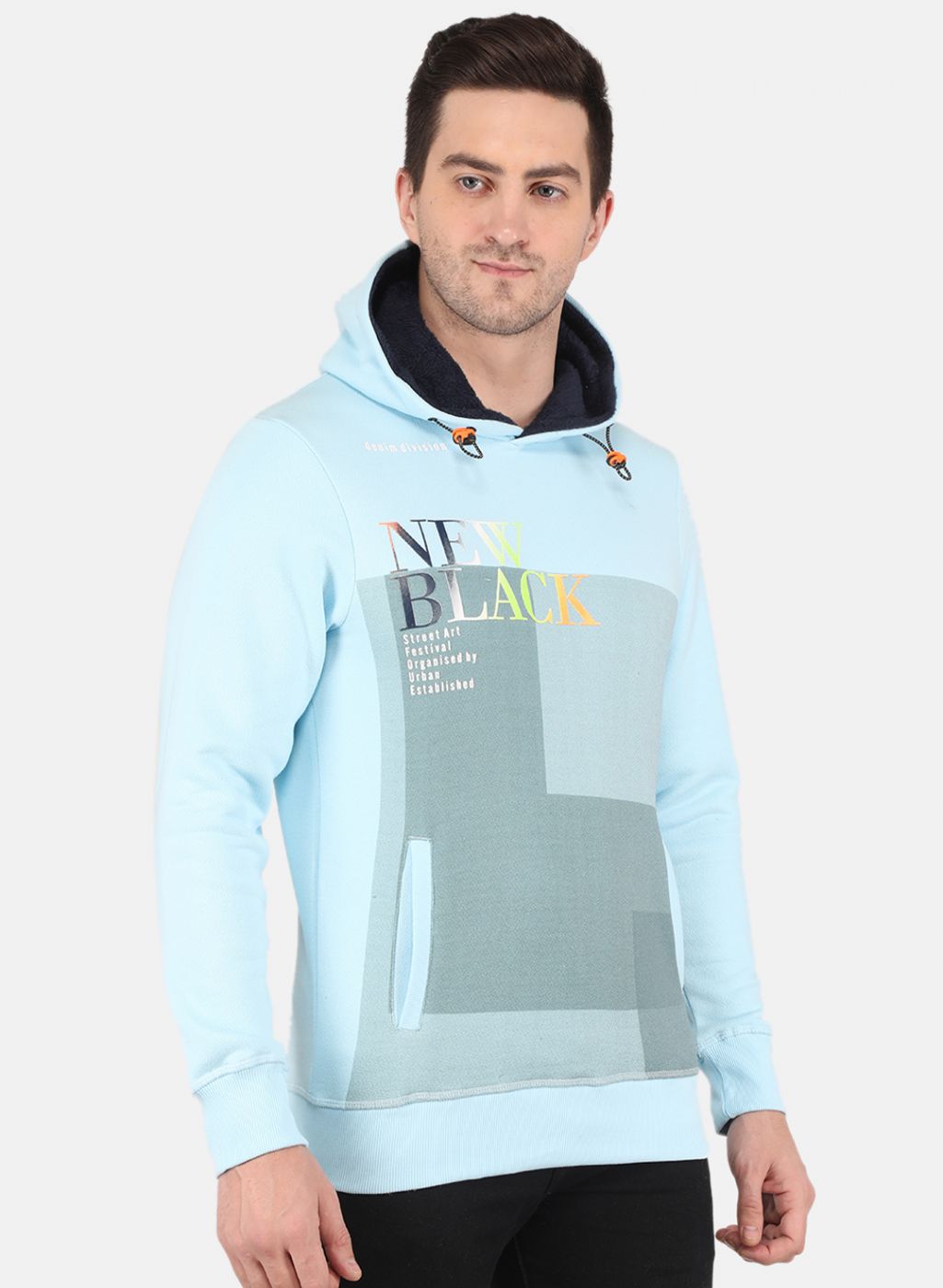 Men Blue Printed Sweatshirt